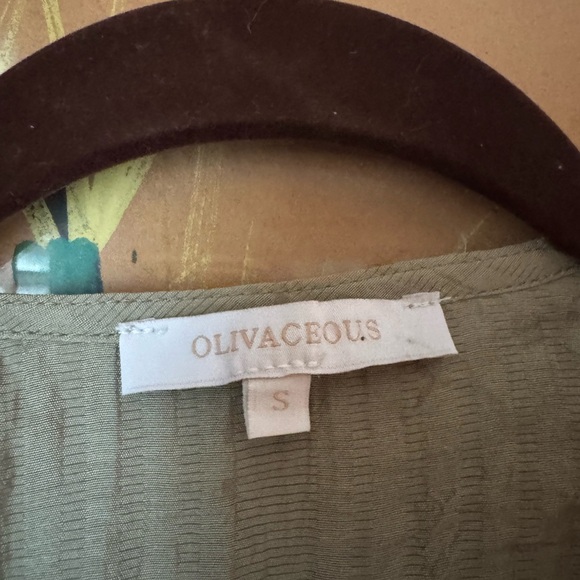 5 for $25 • Olivaceous Sage Ruffled Blouse - Picture 3 of 6